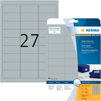 2-40X Herma Silberfarbene Folien-Etiketten Special, 63,5 X 29,6 Mm