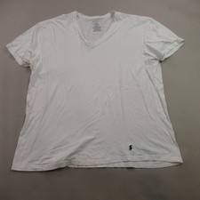 Polo Ralph Lauren Shirt Mens Large Short Sleeve V Neck Classic Fit White Casual