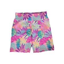 Justice Shorts Girls Large 12/14 Pink Tropical Pattern
