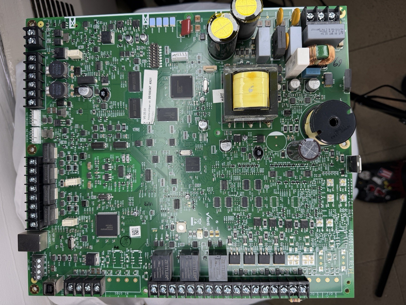 Silent Knight 6808 Fire Alarm Control Panel Main Board PARTS OR REPAIR