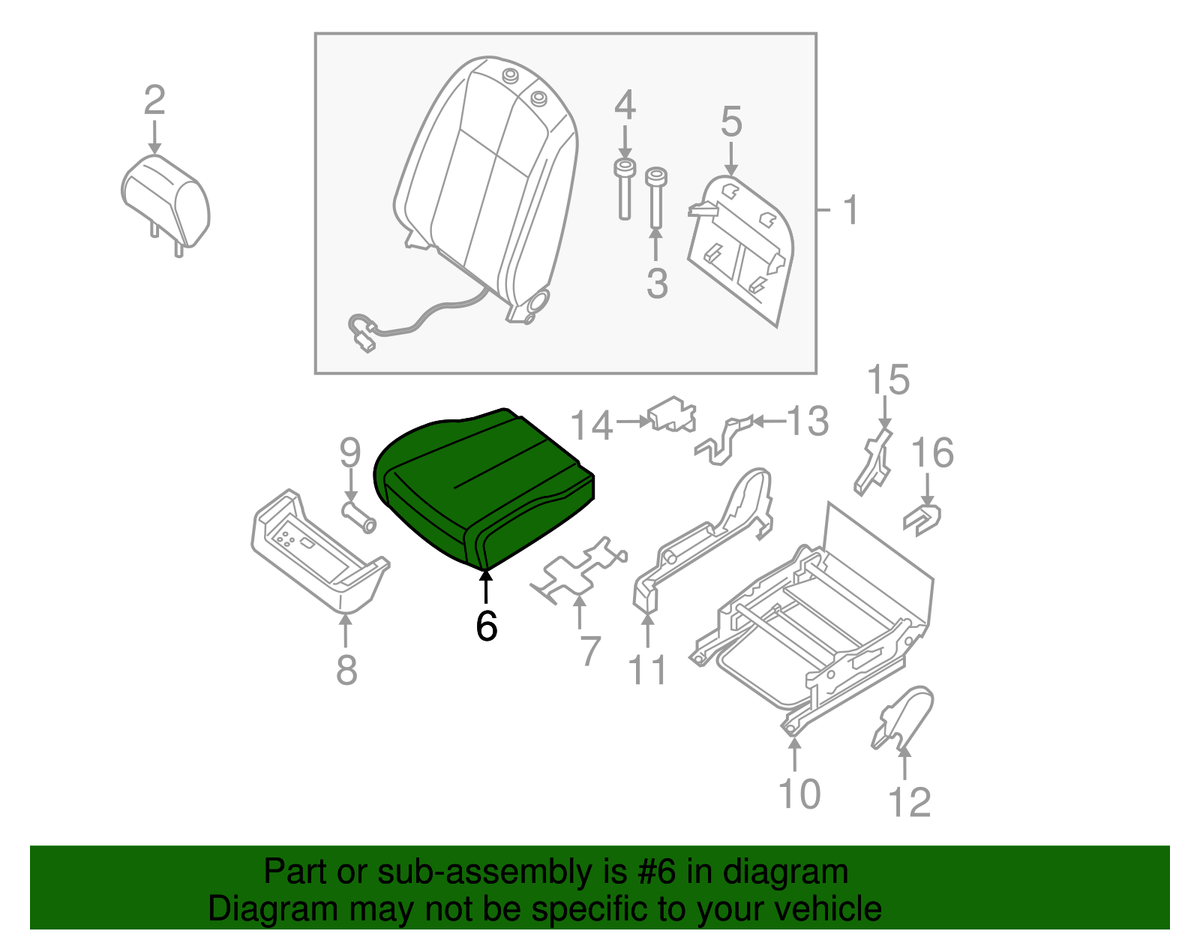 Genuine Nissan Seat Cushion 87300-ZX60D | eBay