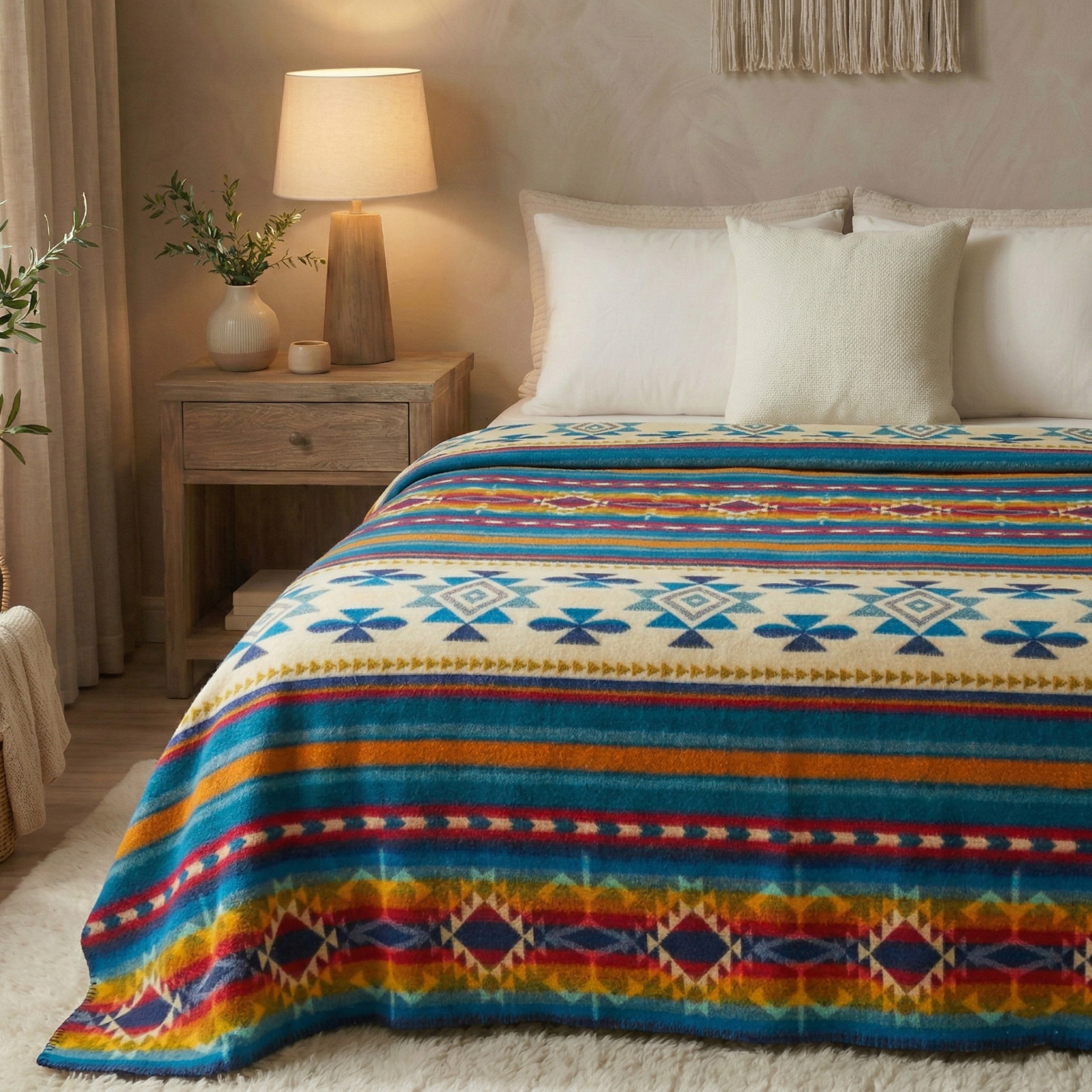 Throw Xl King 90x75 Reversible Thick & Warm Handmade Ecuador