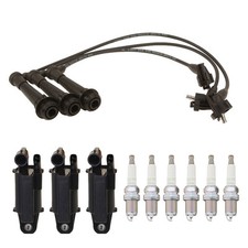 Denso 3 Ignition Coil Wires 6 NGK Nickel Spark Plugs Kit For SC300 3.0 L6 DOHC