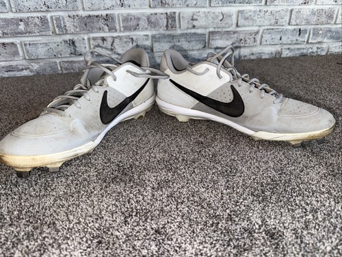 Nike Huarache Baseball Metal Cleats Varsity A07960-002 Men's Size 12 Grey White - Picture 4 of 9