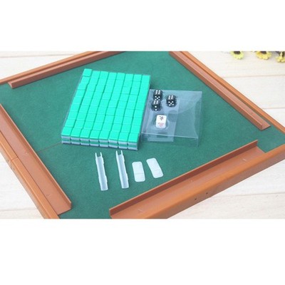 Tragbares Mini Chinesisches Mahjong Set mit Klappbarem Mahjong Tisch Indoor