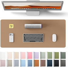 Leather Desk Pad Protector, Office Mat, Large Mouse Pad, Non-Slip PU Blotter, La