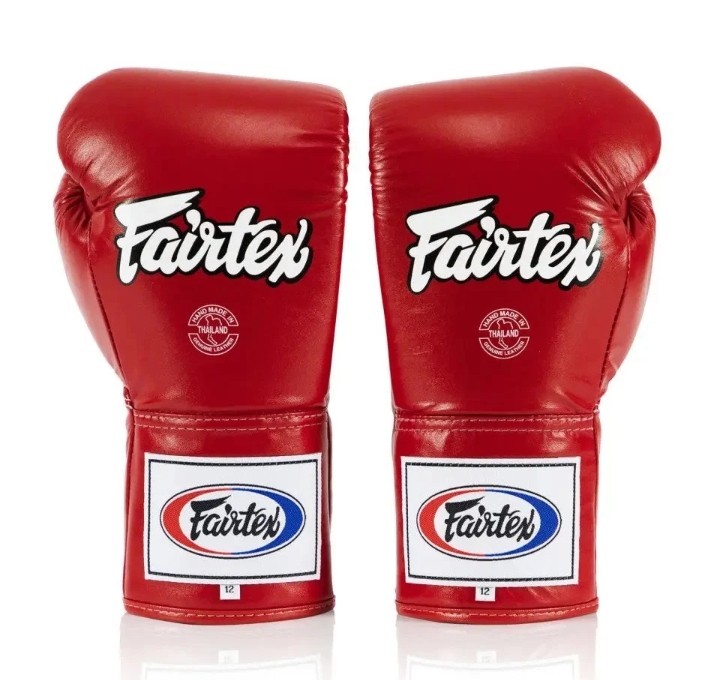 Fairtex Lace-Up Boxing Gloves Muay Thai Sparring 8oz-16oz Pro