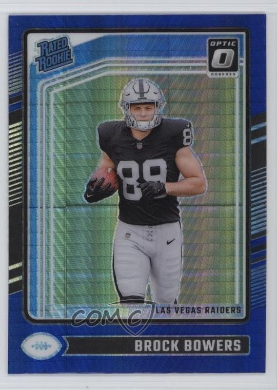 2024 Panini Donruss Optic Rated Rookie Blue Hyper Prizm Brock Bowers #215
