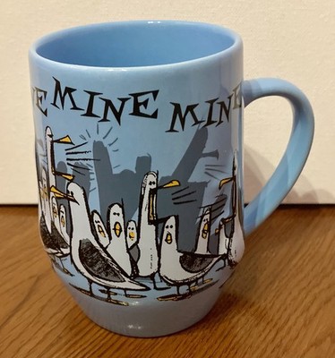 Disney Parks Finding Nemo Mine Mine Mine Mug 3D Seagull Coffee Cup Blue Pixar