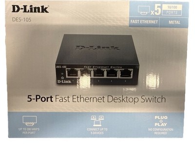D-Link DES-105, Switch, schwarz NEU/OVP Fast Ethernet