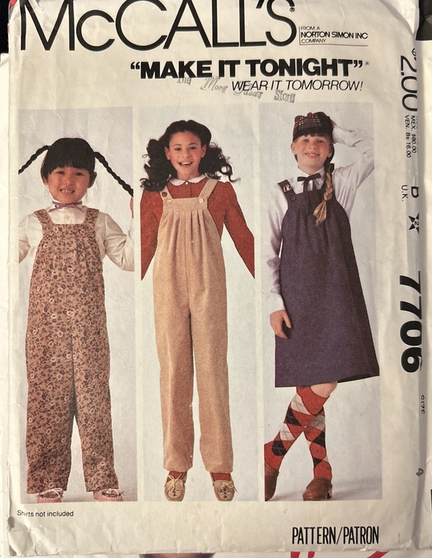 McCalls Sewing Pattern. Jumper & Jumpsuit. Sz.4 