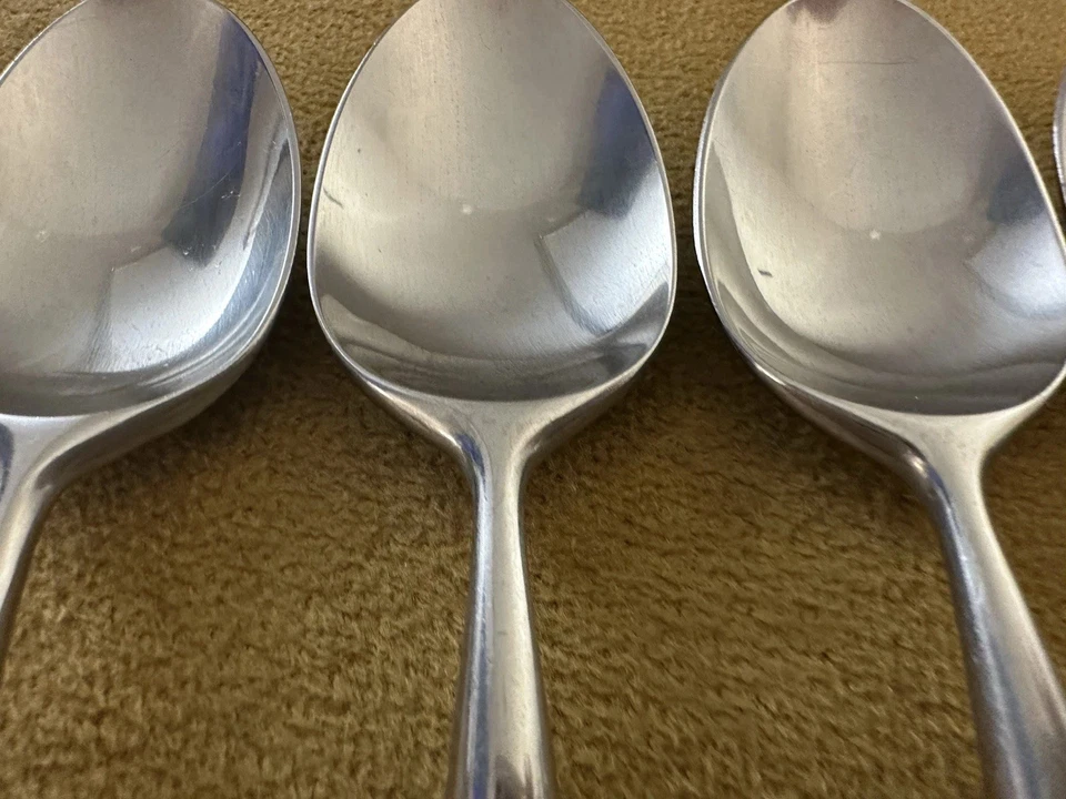 (7) Towle Lauffer Norway Palisander Stainless wood TEASPOONS  MCM - Image 4 of 4