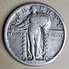 1917 S Standing Liberty Quarter Type 2 II Very Fine VF Detail Cleaned