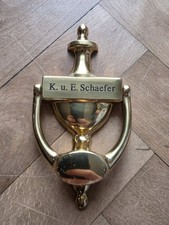 Massiver Messing Türklopfer (474g) – Klassisches Urnen-Design Gravur überklebbar