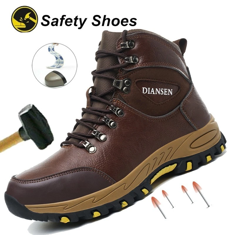 Indestructible Mens Work Boots Steel Toe Safety Shoes Non Slip Boots Waterproof