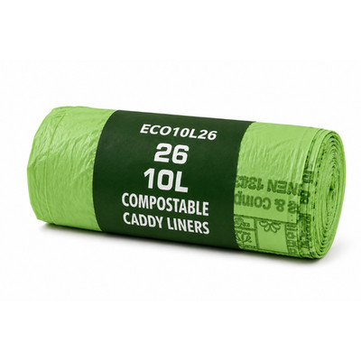 Eco360 10L kompostierbare Caddy Einlagen pflanzliche Lebensmittelabfälle Beutel Rolle 26