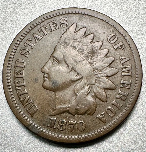 1870  INDIAN CENT   VG  KEY DATE #1396