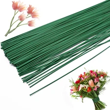 200 PCS 22 Gauge Floral Stem Wire Flower Arrangements and DIY Crafts,Dark Green,