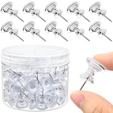 100 Pack Large Push Pins Clear Thumb Tacks 1 Inch Giant Push Pins Clear Push ...