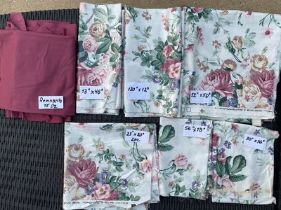 Lot of Cyrus Clark Walton and Matching Burgundy Sewing Fabric Remnants Scrap Mix