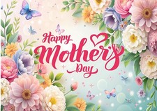 8x6ft Mother's Day Pink Rose Flowers Photography Backdrop Studio Props