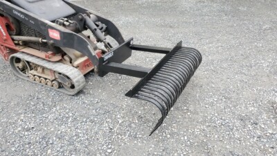 Mini Skid Steer 48'' Landscape Rake Shipping Avai Toro Dingo Mount Non Reversible