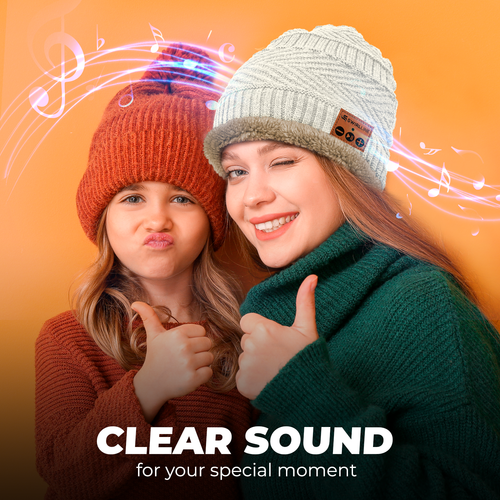 Bluetooth Music Warm Beanie Hat Wireless Cap Headset Headphone White Hat & Scarf - Picture 4 of 7