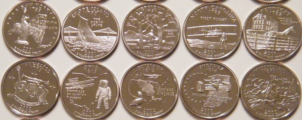 1999-2009 S -State Quarters Clad Proof - Complete 50 Coins  & DC Territories set - Image 4 of 4
