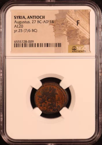Roman Empire Syria, Antioch - Augustus, Quinctillius Varus AE (7 BC) -NGC Fine!