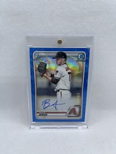 Bryce Jarvis 2020 1st Bowman Chrome Draft Blue Wave Auto /150 Diamondbacks W/Mag