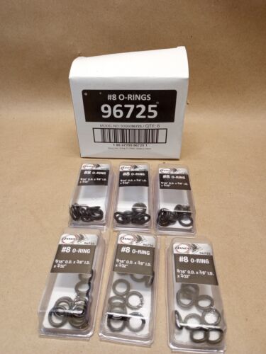 Lot of 6 (10-Pk) Danco Faucet O-Ring Black #8 3/32" Thick x 3/8" ID x 9/16" OD