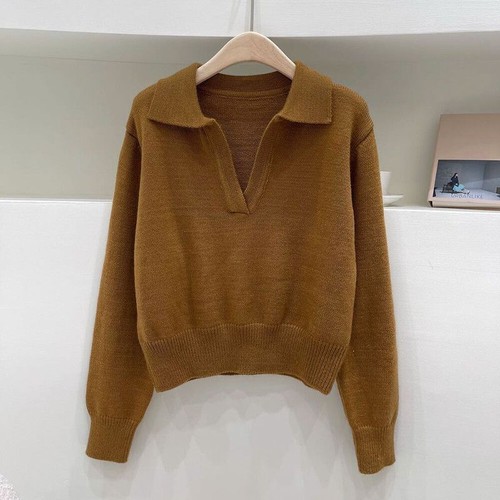Autumn Top for women thick Sweater collar Sweater loose Pullover Winter - Picture 13 of 16