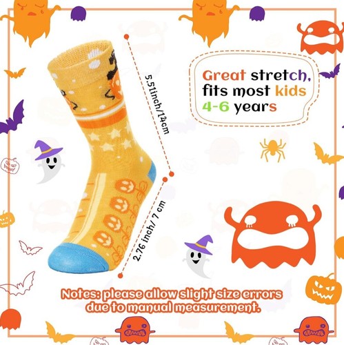 20 Pair Halloween Socks Kids Bats Pumpkins Ghosts Print 4-6 years - Picture 2 of 3