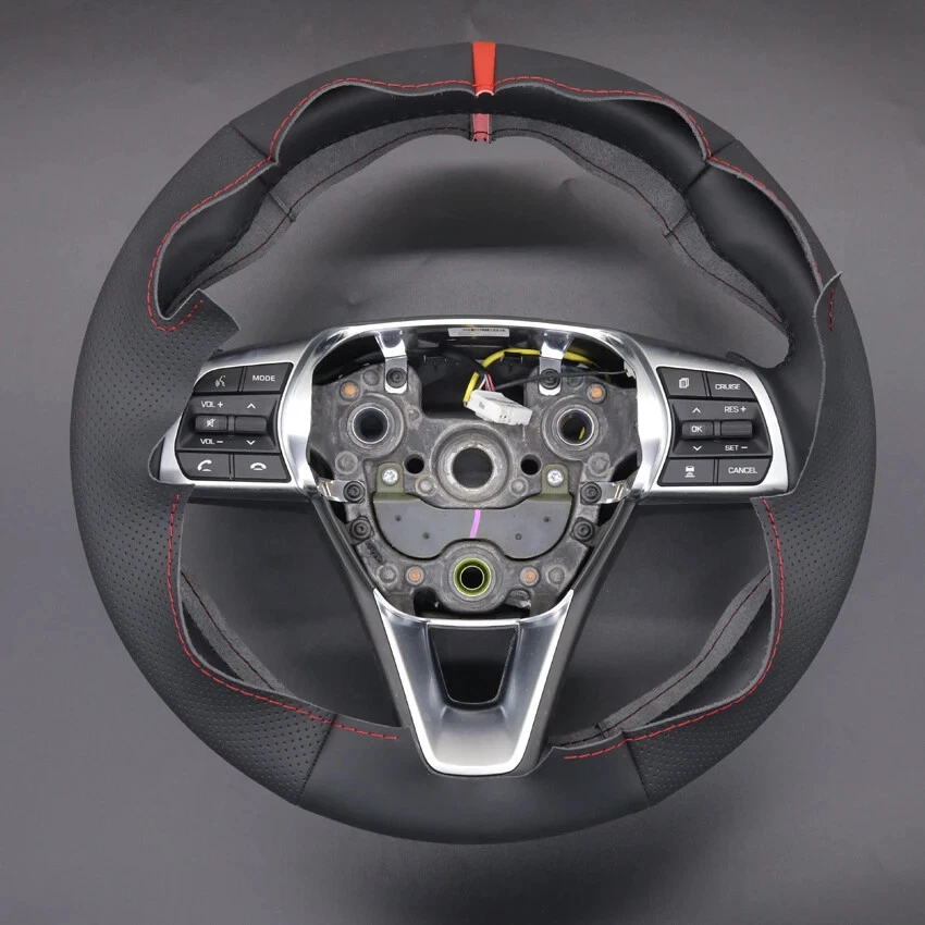 Faux Leather Steering Wheel Cover for Hyundai Sonata VII(LF) 2017-2018 - Image 3 of 4