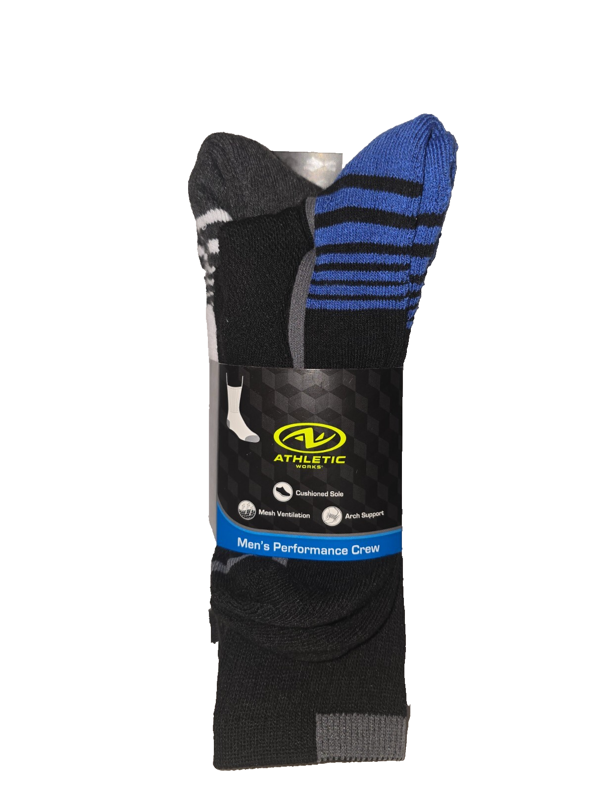 SAOLA Calzini Athletic Works Uomo 4 Paia Crew Taglia (6 12)Suola Cuscino Supporto Arco Rete