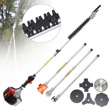 2-Stroke 52cc 10 in 1 Gas String Trimmer Brush Cutter Straight Shaft Weed Eater