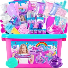 Mini Unicorn Slime Kit for Girls, Glimmer Crunchy Slime, Foam Slime, Galaxy Slim