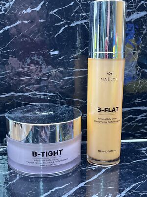 Maelys SET B-Flat Firming Belly Cream & B TIGHT FIRMING BOOTY MASK 3.38oz NWOB