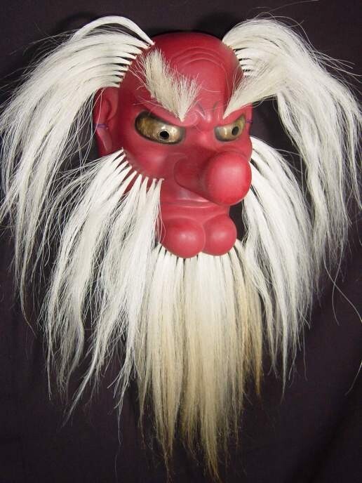 yokaiyu THE MASK ソフビ Kyogen Mask tengu Traditional crafts of Japan yokai red face | eBay