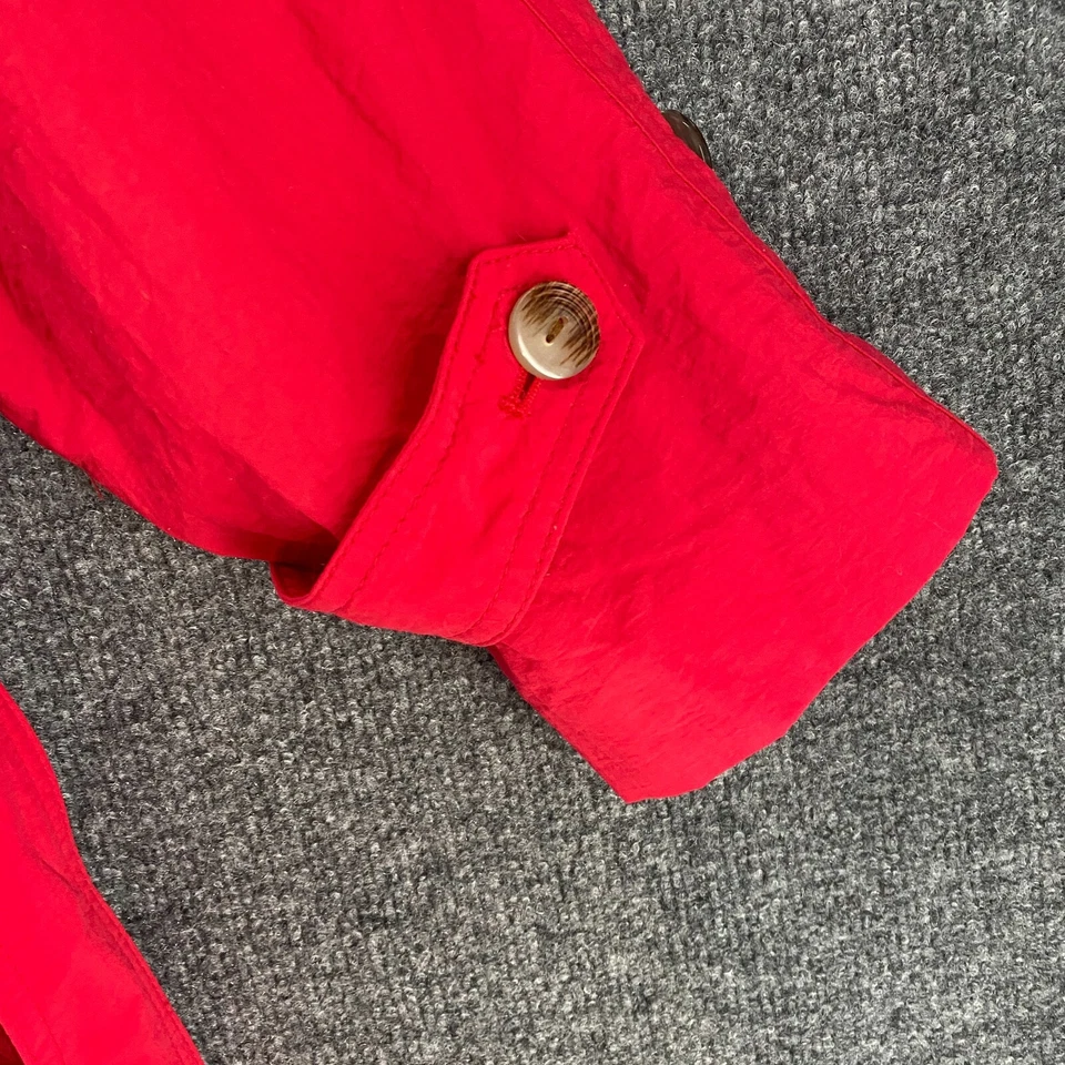 Chaqueta Orvis Vintage Mujer S Roja Abotonada Gabardina Impermeable Preppy Exterior Foto 3 de 4