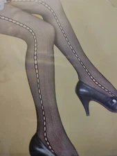 Queentex High Waist Pantyhose Patterned Meshnet Stocking Size Queen