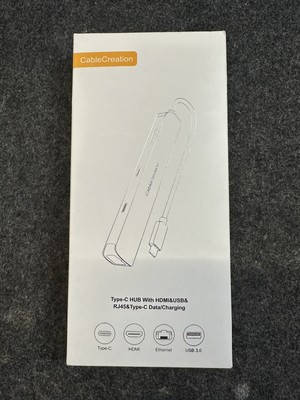 CableCreation Type-C Hub mit HDMI&USB&RJ45&Type-C Data/Charging Ports 4K/60hz