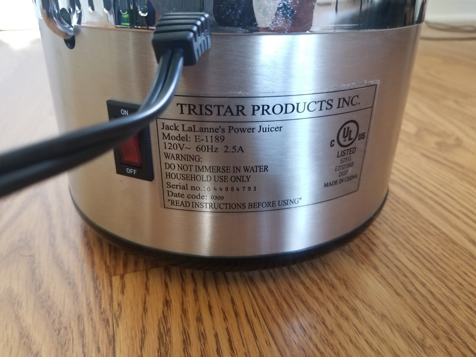 NWOB Jack LaLanne’s Stainless Steel Power Juicer Pro Model E1189 NO