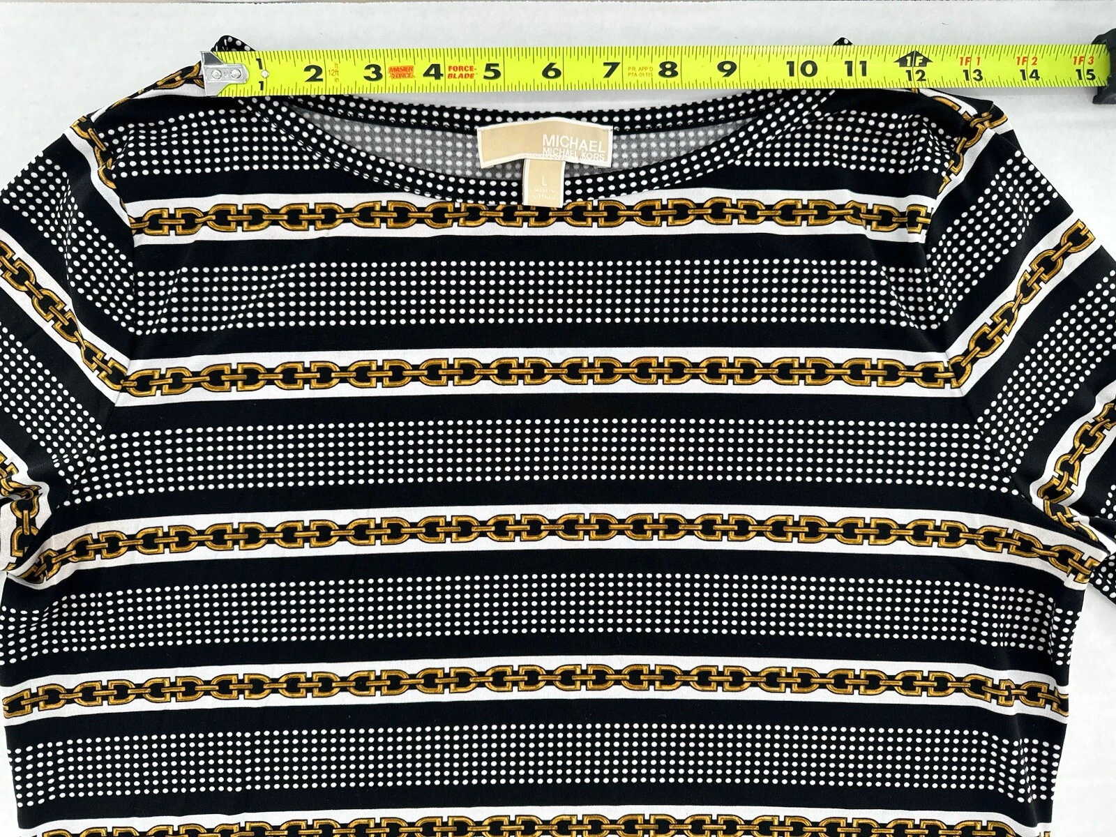 Abito Michael Kors taglia L equitazione modesto carriera artistica vestibilità ampia collo alto