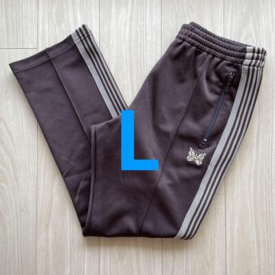 NEEDLES Track Pants Narrow Brown x Beige lines JO345 Size-L