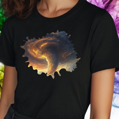 T-Shirt Frauen Tornado Motiv Baumwolle Größe S bis 3XL
