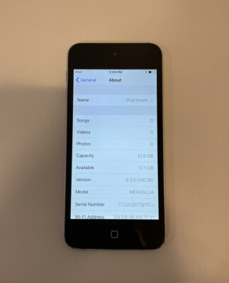 Apple iPod touch 5th Generation Silver/Black (16 GB) Muffled