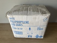 CleanPro Disposable Polypropylene Snap Close Lab Coats Elastic Wrists 30 Pack 