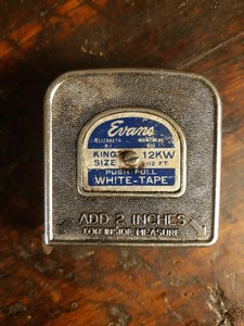 Vintage Evans White Push Pull Tape Measure 12ft Made In U S A King Size Ebay