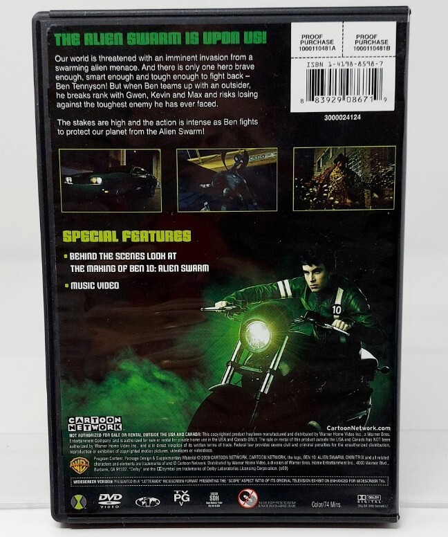 Ben 10 Alien Swarm (DVD, 2009) Lenticular Slip Cover Sci-Fi